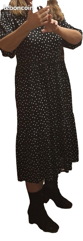 Robe longue Casual à pois Zara Vêtements