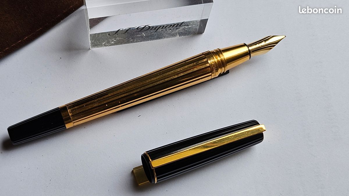 Stylo Plume ST Dupont En Argent - Plume En Or 18 Carats, Neuf Avec écrin D'origine
