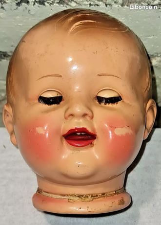 tête de poupée ancienne raynal yeux riboulant et dormeurs