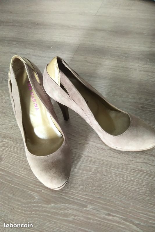Chaussures beige daim San Marina (image 1)