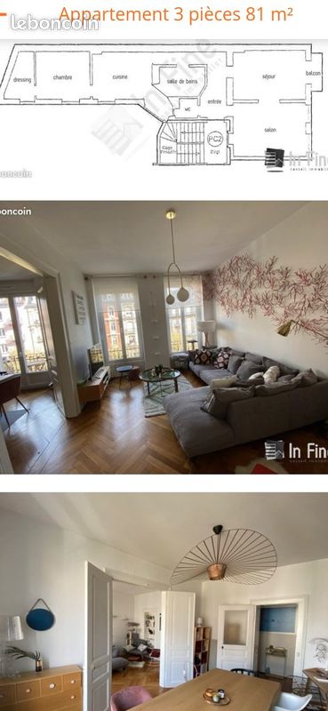 Appartement 3 pièces 81 m² · à Strasbourg · 81 m² · 1 100 €/mois