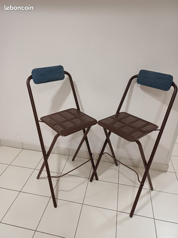 Chaise haute de bar pliante et non pliable en métal (image 9)