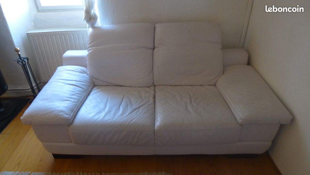 Canapé cuir blanc (image 4)