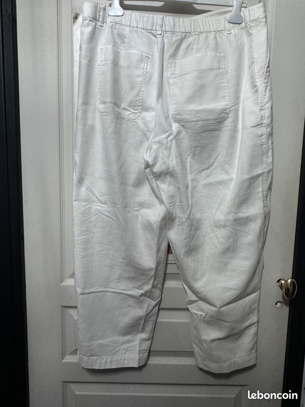 Pantalon été Uniqlo blanc T44 confortable (image 4)
