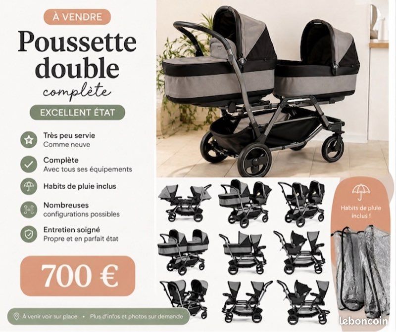 Poussette double Duette Piroet de Peg Perego (image 1)