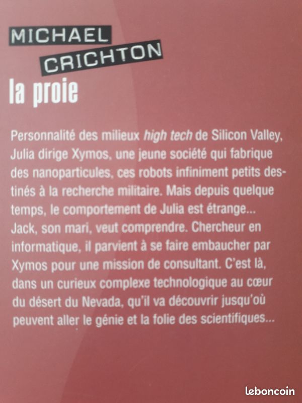 Livre - MICHAEL CRICHTON - La Proie (image 3)