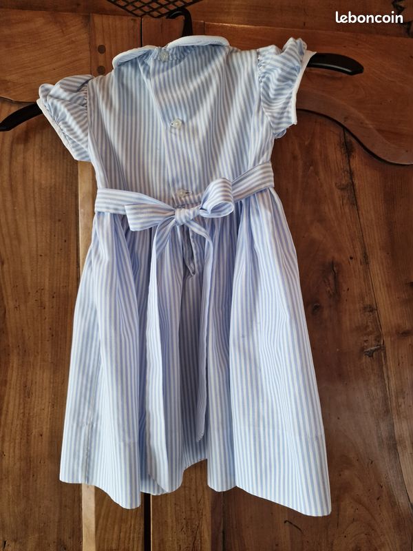 Robe bleue à smocks Feltman Bros, 12-24mois (image 3)