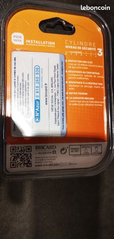 Serrure cylindre bricard 30x30 (image 2)