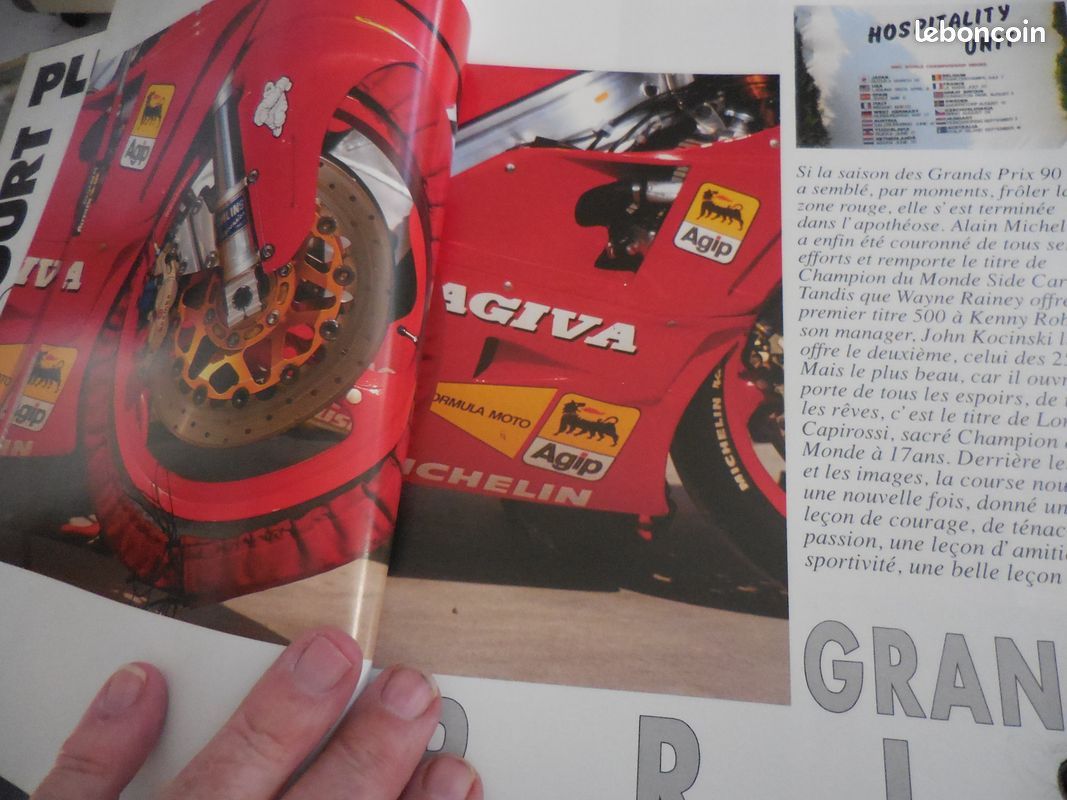 Grand livre des prix motos 1990/1991 et le poster de christian sarron, tbeg d'epoque soigne (image 3)