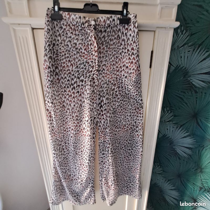Pantalon d'été à jambes larges - femme - Léopard - 36 (image 2)