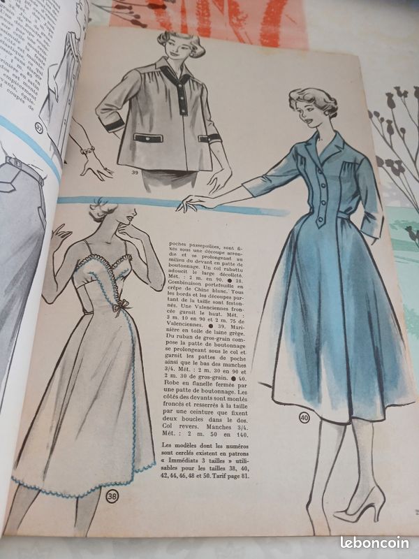 Août 1956 Modes et Travaux, mode, tricot, couture (image 8)