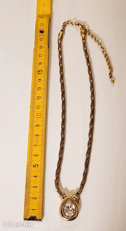 Collier Vintage En Métal Doré, Style Ancien - Occasion, Fabriqué En France