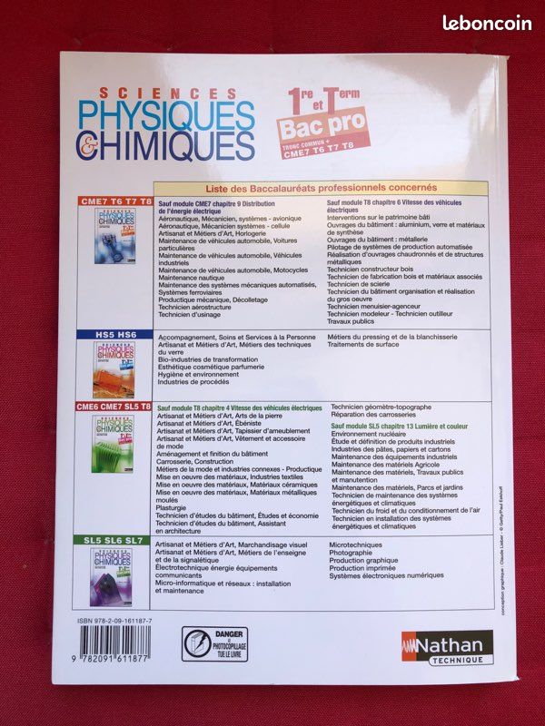 Sciences physiques & chimiques 1re et Term Bac Pro Nathan (Neuf) (image 2)