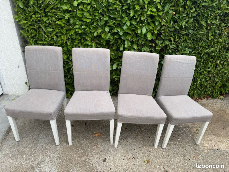 Lot de housses pour chaises IKEA HENRIKSDAL Différents coloris: Gris clair / Gris foncé / Beige sable / Blanc cassé - Ameublement