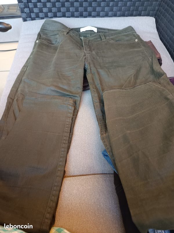 Pantalon huilé Mango taille 32 kaki (image 1)