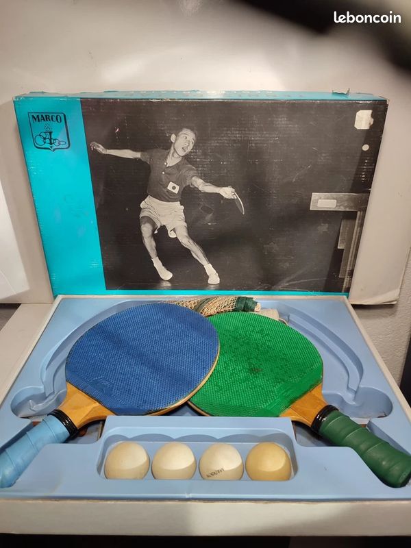 Lot De 4 Raquettes De Ping-pong Officielles Sportcraft Vintage Avec Filet - Neuf Avec Défauts Mineurs, Rétro