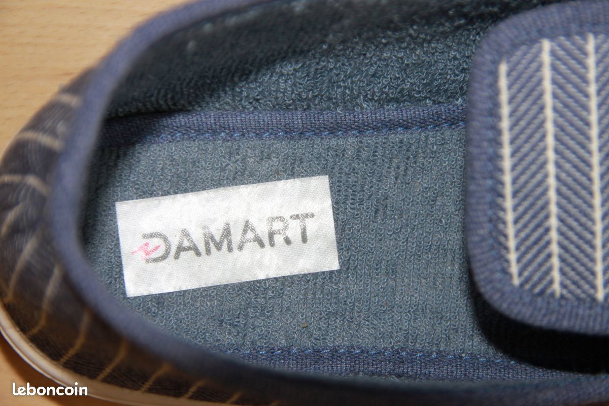 Paire de Charentaises bleues rayées NEUVES en textile - Damart - Pointure : 37 (image 5)