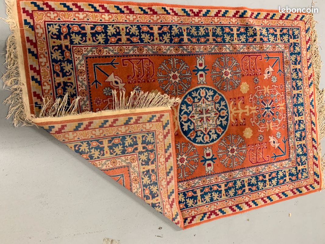 Très beau tapis chinois Samarkand fond rouge (204 x 145 cm) (image 4)