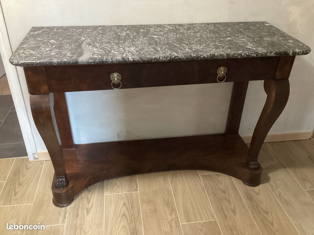Console empire / restauration / pattes et tête de lion (image 1)