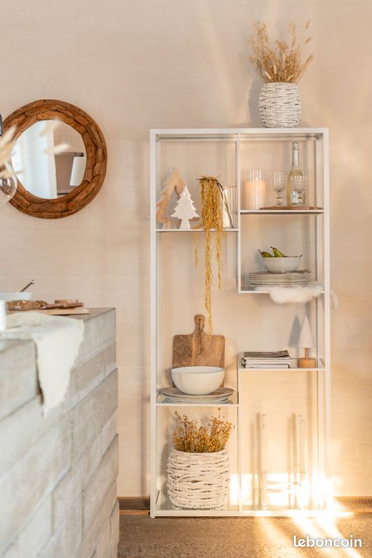 Etagere 5 Planches Metal/Verre Blanc (7621) (image 6)
