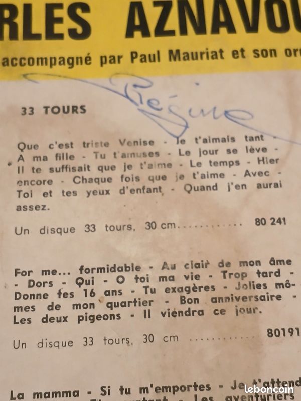 Vinyl Charles Aznavour (image 3)