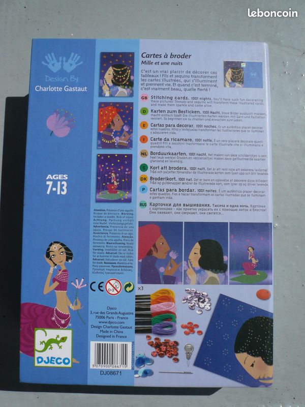 Jeu Djeco Cartes à broder- Mille et une nuits (image 2)