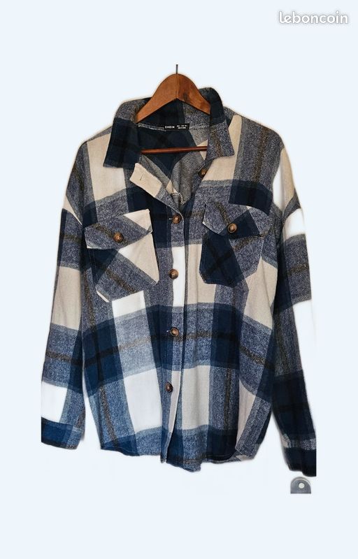 Chemise Femme Next à Carreaux Gris – Taille 18, Boutonnée, Manches Longues (occasion)