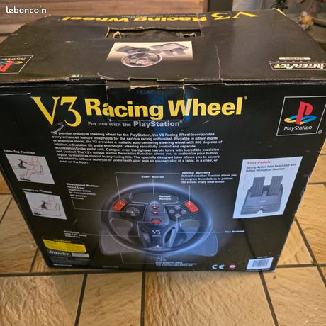 Volant + Pédalier PlayStation One - PS1 - Rouge Et Noir - En Boîte - Occasion