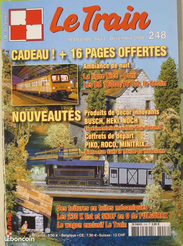 Revue Le Train 12 numéros du 237 au 248 de 2008 Minitrix la SNCF a 70 ans Nuremberg X2800 Mesnay Saucisson Albula Cévennes Coni tuiles Chapeauroux locotracteur Cannes Chamonix BB9600 Heki (image 11)