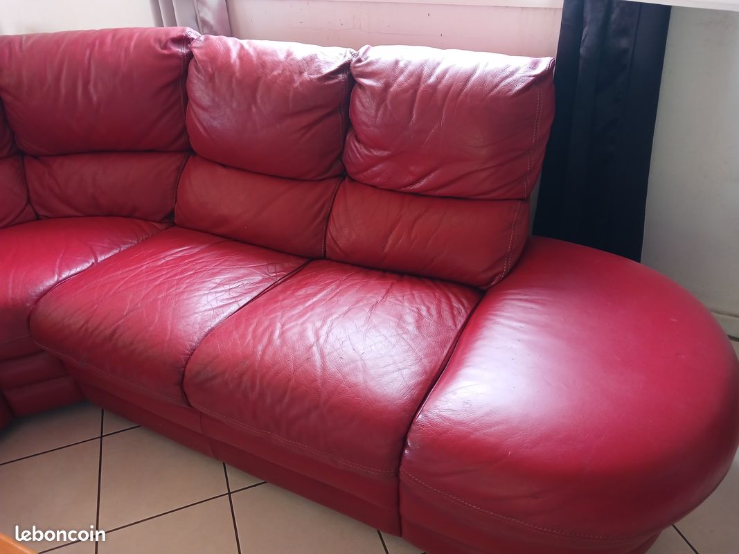 Vend canapé d angle en cuir (image 4)