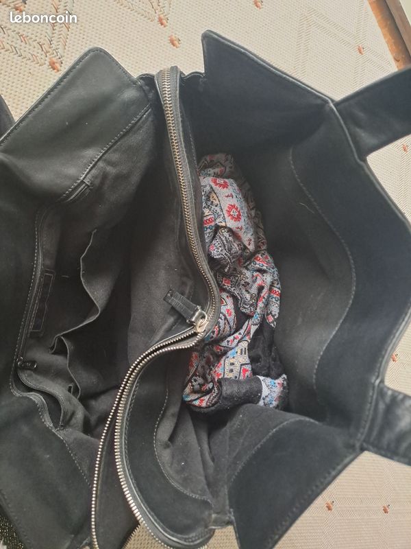 Sac à main cuir noir Nicoli (image 7)