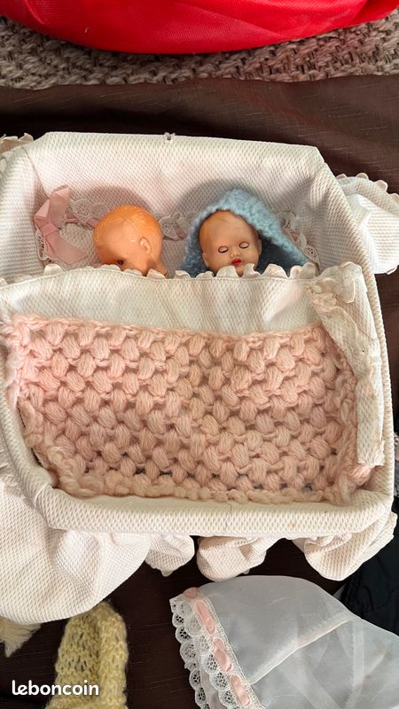 Poupon Et Berceau Avec Linge De Lit - Miniature - Fait Main - Maison De