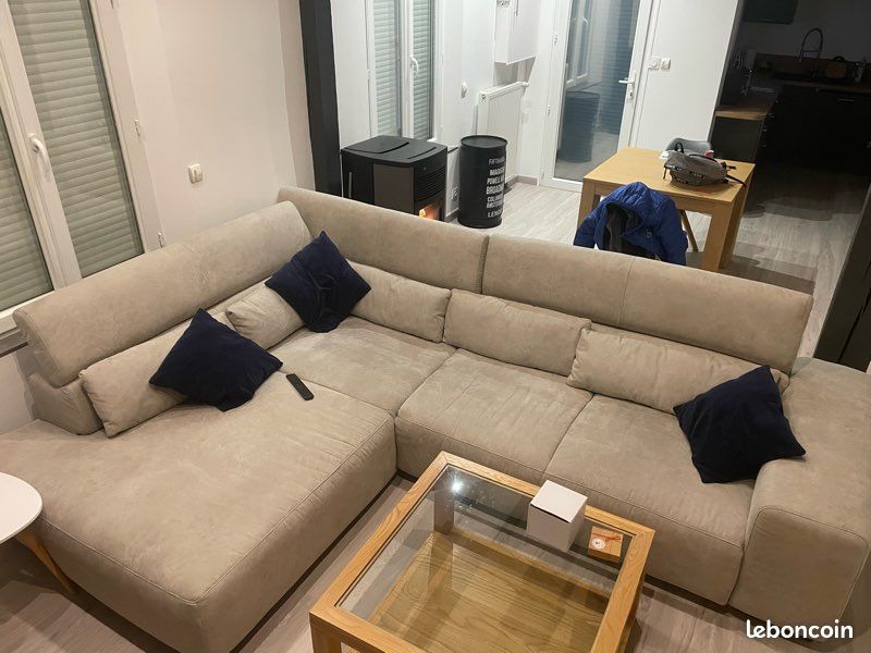Banquette d’angle grise clair (image 1)