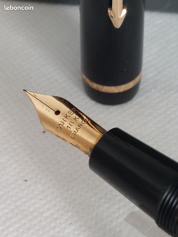 Stylo Plume Parker Duofold - Plume En Or 18 Carats - Occasion De Luxe