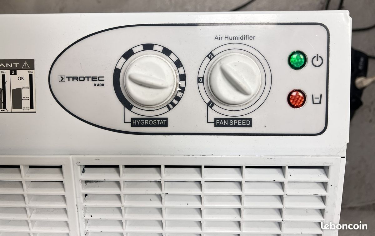 Humidificateur professionnel TROTEC B 400 - grands volumes 360 m² / 900 m³ + entretien offert (image 4)