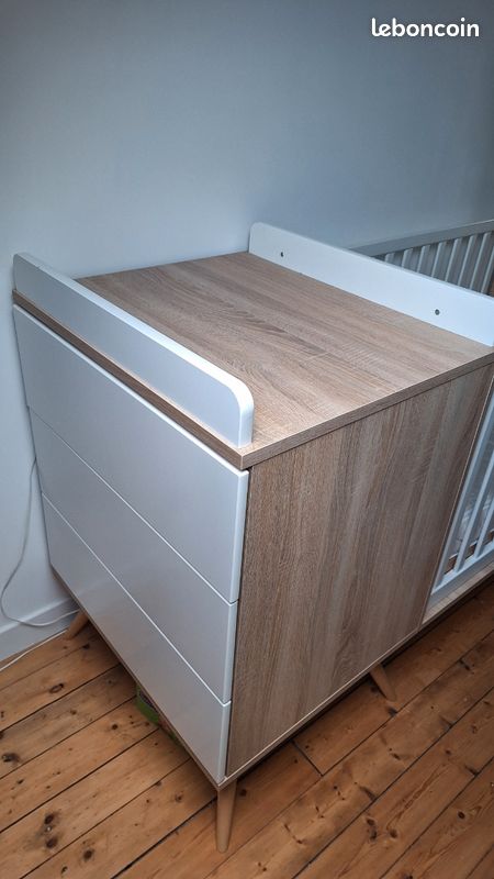 Lit bébé évolutif + commode à langer Sauthon (image 5)