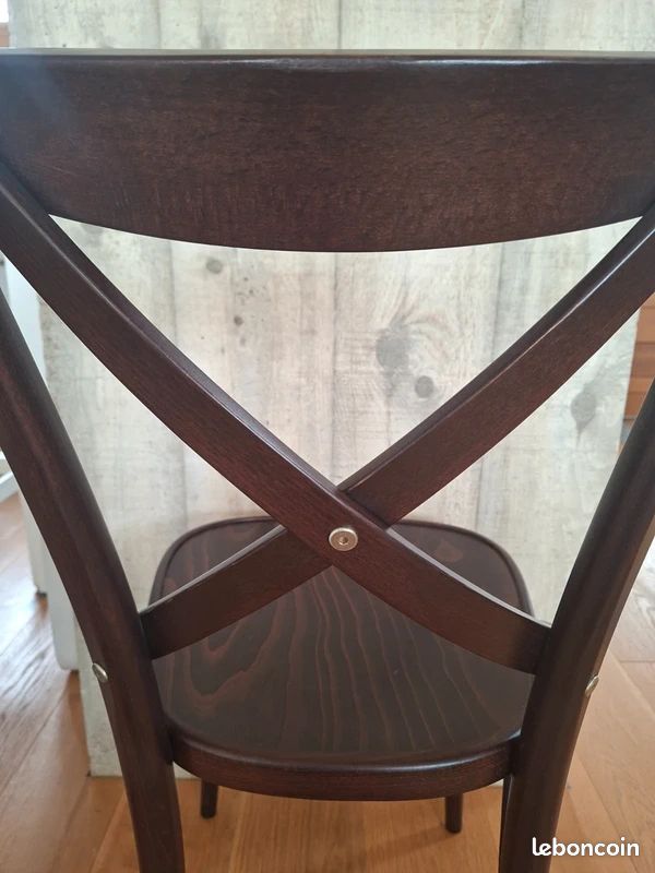 Chaises style "bistrot en bois courbé en bois massif noyer" (image 7)