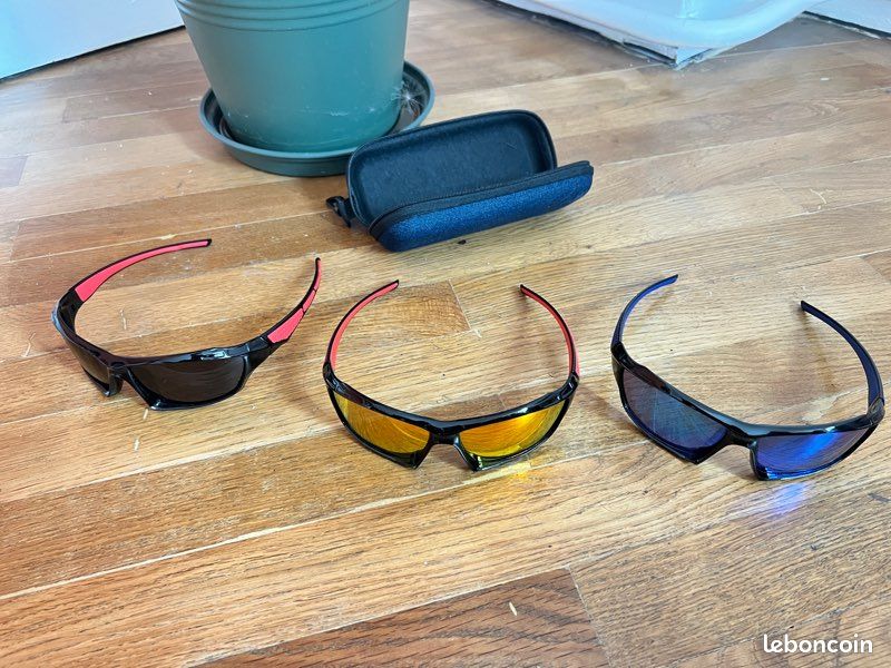 Lot De 3 Paires De Lunettes De Soleil Sport – Gris, Plastique/PC, Neuves Emballées