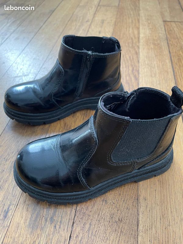 Bottines vernis noires Enfant taille 28 Zara (image 1)