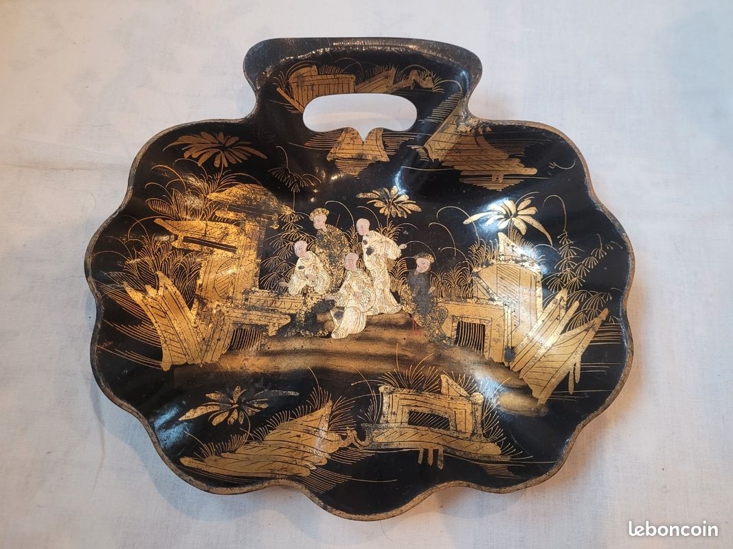 ANCIEN RAMASSE MIETTES Napoléon III/décor japonisant/art de la table