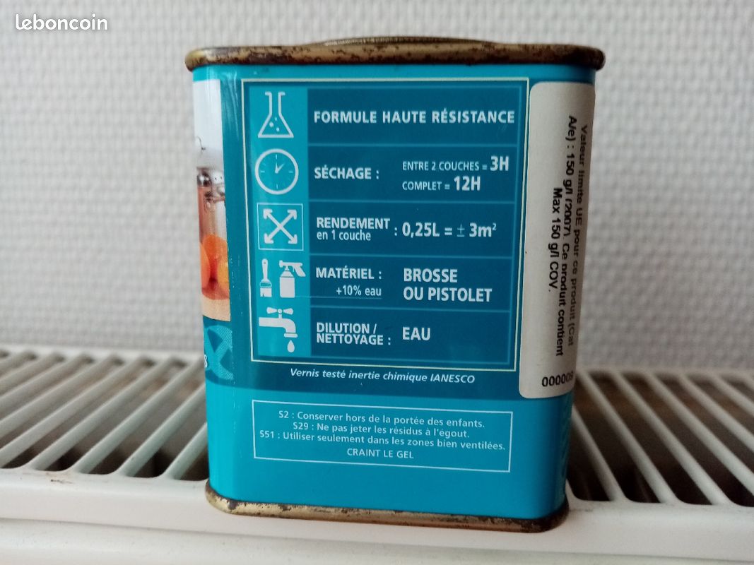 Vernis Cuisine & Salle de Bain Vert Menthe Satiné 3V3 Neuf (image 3)