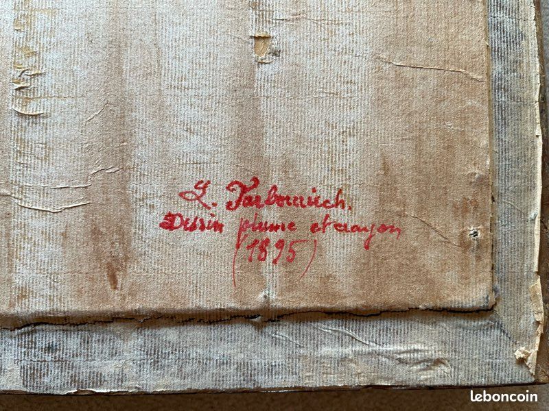 Tableau 1895 dessin signé L. Tarbouriech (image 3)