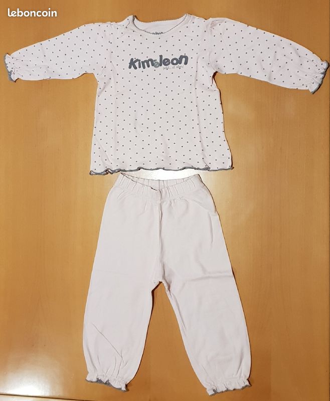 Pyjama fille 3 ans coton rose clair (image 1)