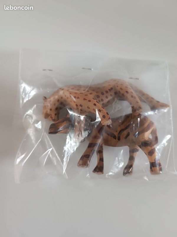 Lot de figurine animaux bois peint à la main (image 1)