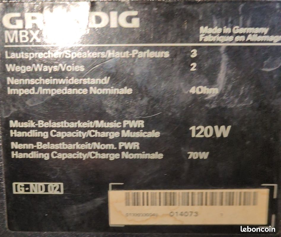 🎵 Enceintes Bibliothèque GRUNDIG MBX 310 - Qualité Hi-Fi Allemande 🇩🇪 (image 4)
