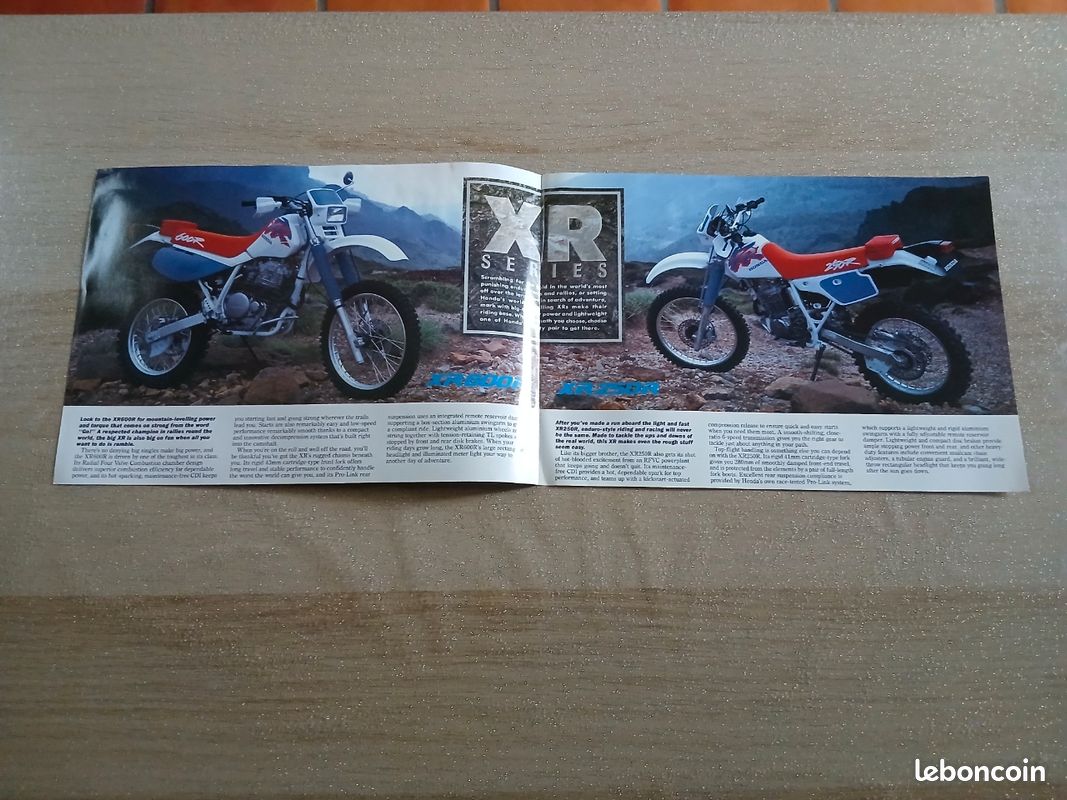 Prospectuce Prospectus honda 600 xr 1993 honda 250 xr - Équipement moto