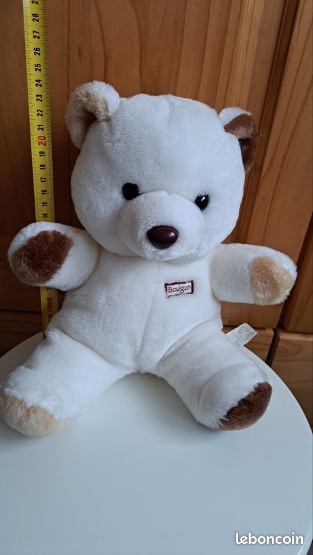 Ours En Peluche Boulgom – Beige Assis – 34 Cm – Collector Vintage – Très Bon état