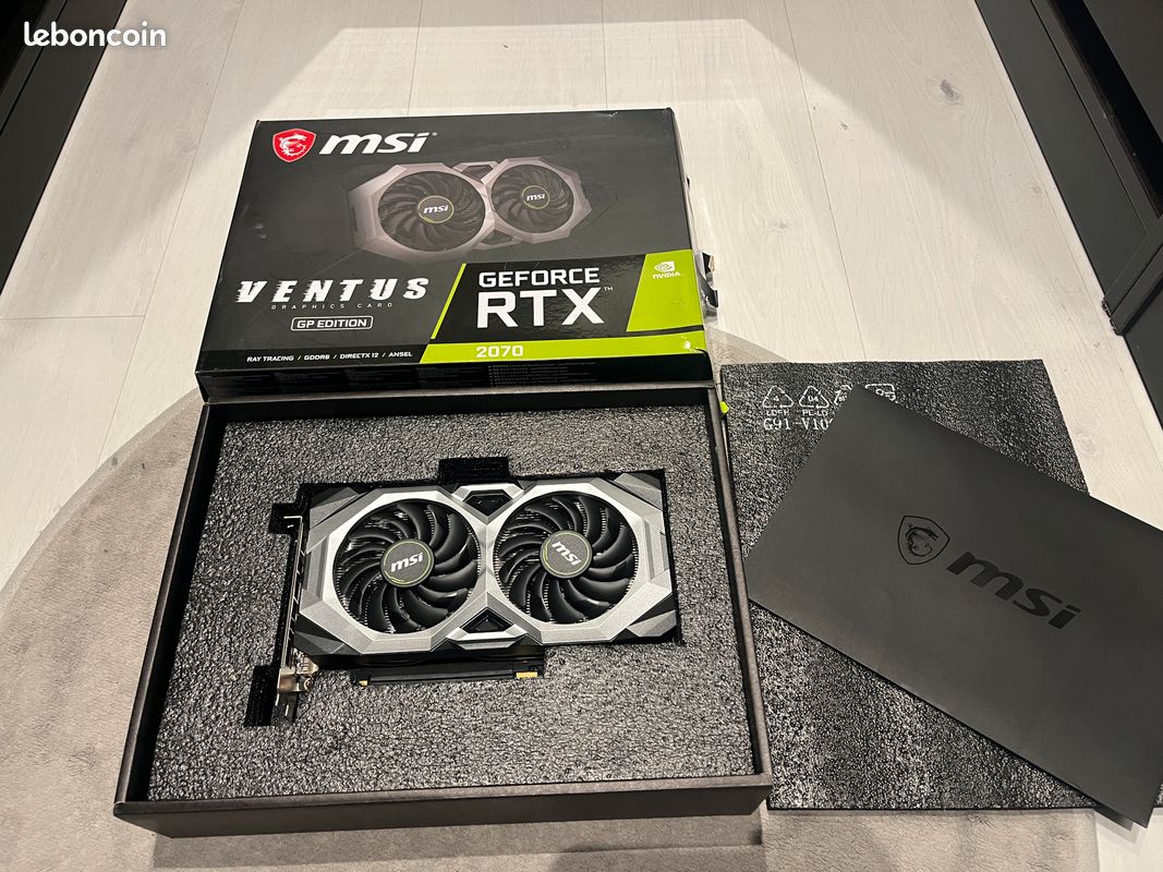 Carte Graphique MSI RTX 2070 GP Edition - 8 Go GDDR6 - DisplayPort, HDMI (Occasion)