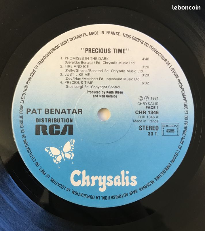 Album vinyle de Pat BENATAR : "Precious time" - Pressage original France 1981 (image 5)