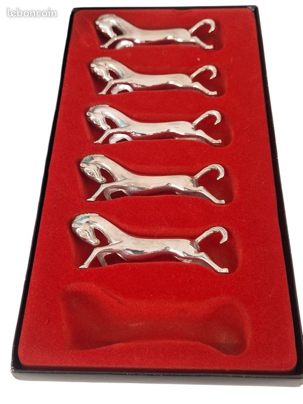11 porte couteaux cheval au galop en métal argenté (image 3)